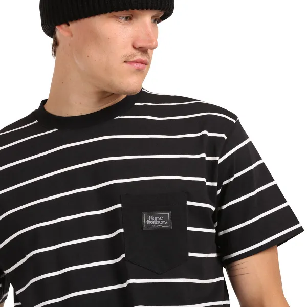 HORSEFEATHERS Tričko Alpha - black stripes BLACK velikost M