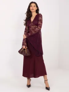 Čipkovaná blúzka v burgundy farbe