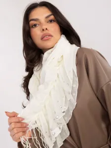 Elegantný ecru šál s ozdobami