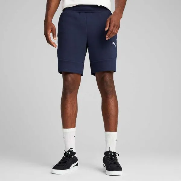 Puma TEAMEVOSTRIPE SHORTS Pánske šortky, tmavo modrá, veľkosť