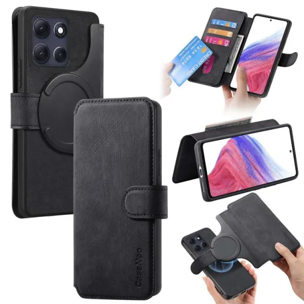 CASENEO Peňaženkové puzdro pre Motorola Moto G86 Power 5G čierne