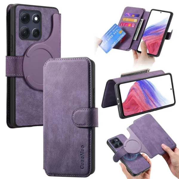 CASENEO Peňaženkové puzdro pre Motorola Moto G86 Power 5G fialové