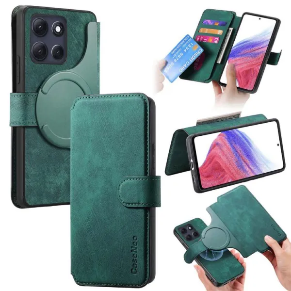 CASENEO Peňaženkové puzdro pre Motorola Moto G86 Power 5G zelené