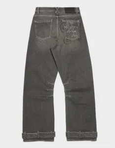 Hoodrich Nohavice  Wide Leg Jeans Onyx
