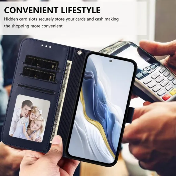 ART CAT Peňaženkový obal s remienkom pre Motorola Moto G86 Power 5G tmavomodrý