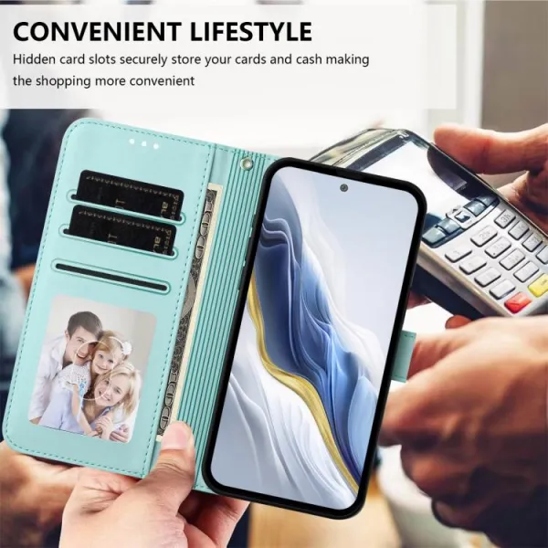 ART CAT Peňaženkový obal s remienkom pre Motorola Moto G86 Power 5G mentolový