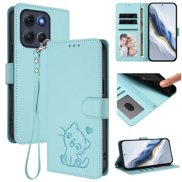 ART CAT Peňaženkový obal s remienkom pre Motorola Moto G86 Power 5G mentolový
