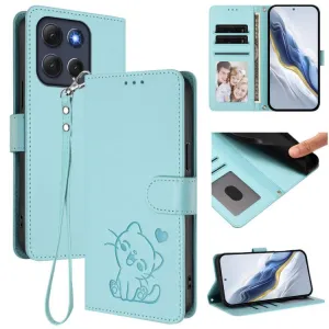 ART CAT Peňaženkový obal s remienkom pre Motorola Moto G86 Power 5G mentolový