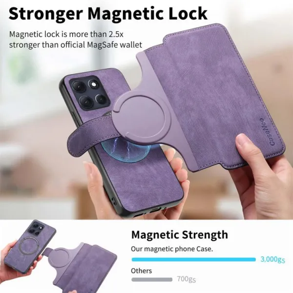 CASENEO Peňaženkové puzdro pre Motorola Moto G86 Power 5G fialové