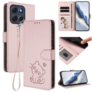 ART CAT Peňaženkový obal s remienkom pre Motorola Moto G86 Power 5G ružový