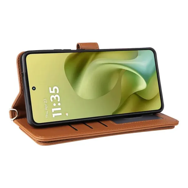 PRESTIGE Peňaženkové puzdro pre Motorola Moto G86 Power 5G hnedé