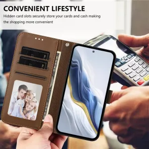 ART CAT Peňaženkový obal s remienkom pre Motorola Moto G86 Power 5G hnedý