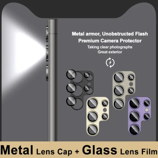 IMAK METAL PREMIUM COVER Ochrana fotoaparátu Samsung Galaxy S24 Ultra 5G BLACK