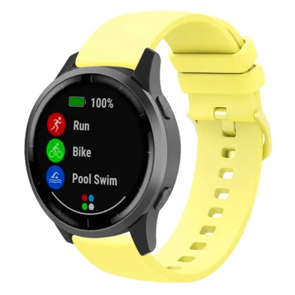 SILICONE Univerzálny remienok pre smart hodinky - šírka 18mm žltý