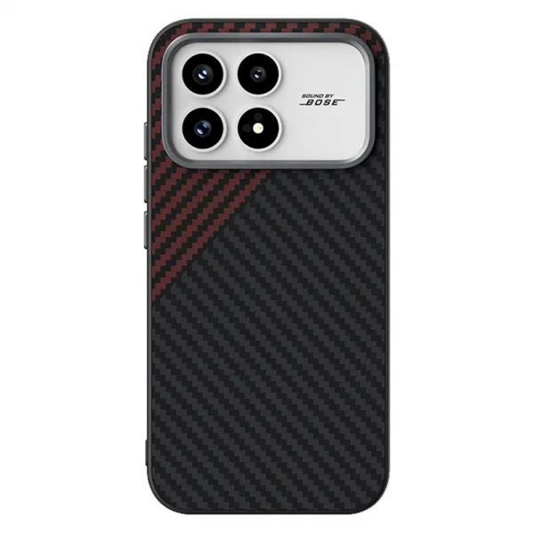 ABEEL C CARBON Ochranný kryt pre POCO F8 Pro BLACK-RED