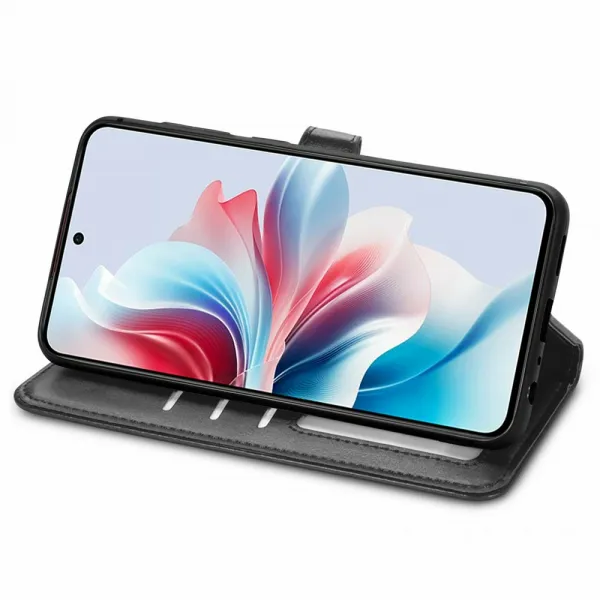 LEATHER BUCKLE Peňaženkový obal pre Motorola Moto G86 Power 5G čierny