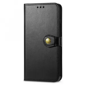LEATHER BUCKLE Peňaženkový obal pre Motorola Moto G86 Power 5G čierny