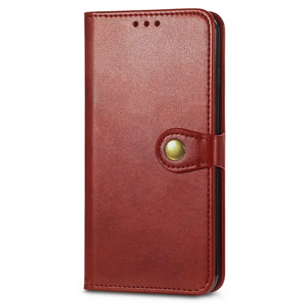 LEATHER BUCKLE Peňaženkový obal pre Motorola Moto G86 Power 5G červený