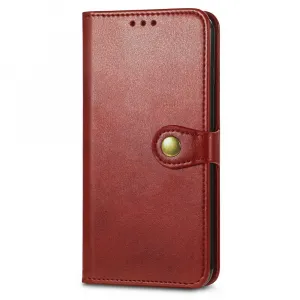 LEATHER BUCKLE Peňaženkový obal pre Motorola Moto G86 Power 5G červený