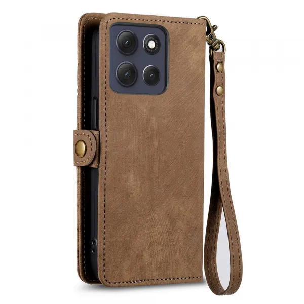 GEOM Peňaženkové puzdro pre Motorola Moto G86 Power 5G hnedé