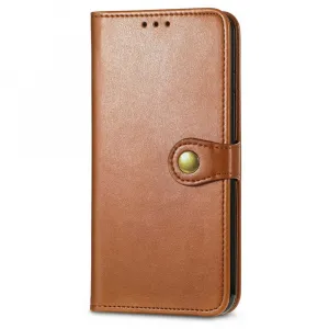 LEATHER BUCKLE Peňaženkový obal pre Motorola Moto G86 Power 5G hnedý