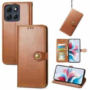 LEATHER BUCKLE Peňaženkový obal pre Motorola Moto G86 Power 5G hnedý