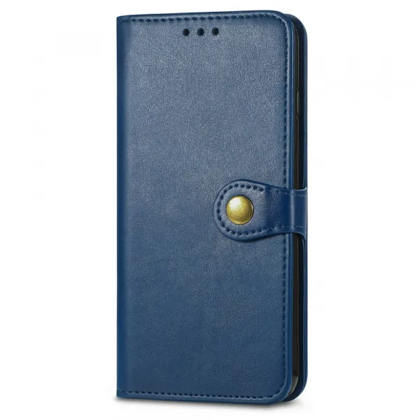 LEATHER BUCKLE Peňaženkový obal pre Motorola Moto G86 Power 5G modrý