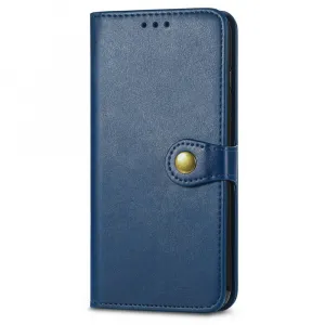 LEATHER BUCKLE Peňaženkový obal pre Motorola Moto G86 Power 5G modrý