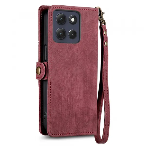 GEOM Peňaženkové puzdro pre Motorola Moto G86 Power 5G červené
