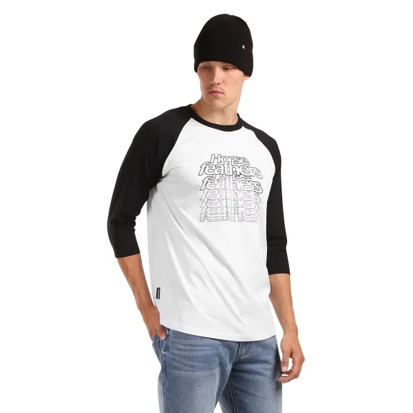 HORSEFEATHERS Tričko Rollin Raglan - white/black WHITE velikost M