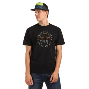 HORSEFEATHERS Tričko Line Circle - black BLACK velikost S