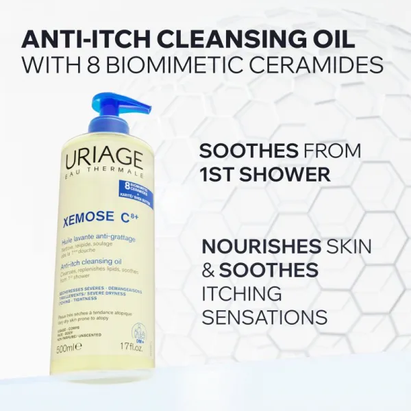 Uriage Xemose C8+ Anti-Itch Cleansing Oil upokojujúci čistiaci olej na suchú a ekzematickú pokožku 1000 ml