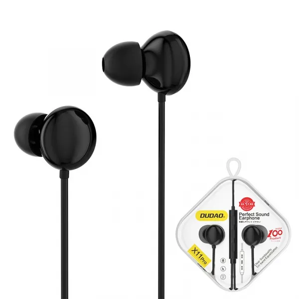 Dudao X11Pro slúchadlá do uší 3,5mm mini jack, čierne (X11Pro black)