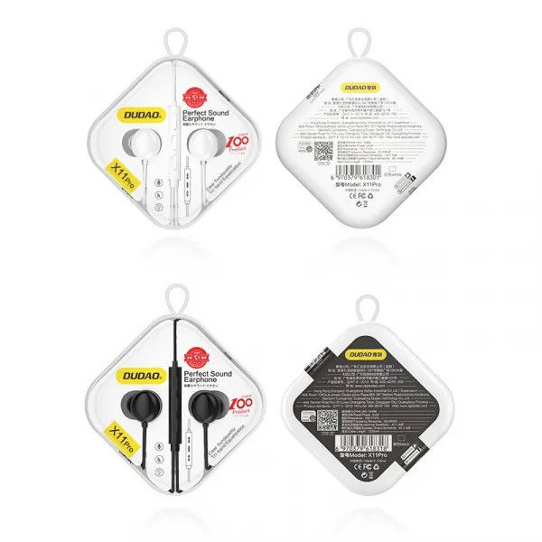Dudao X11Pro slúchadlá do uší 3,5mm mini jack, čierne (X11Pro black)