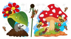 Radostnáfarebnánálepkanastenukrtkoamuchotrávka100x200cm 100 x 200 cm 46008_98556