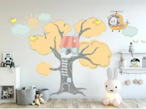 Úžasnádetskánálepkanastenudomčekvstrome100x200cm46020