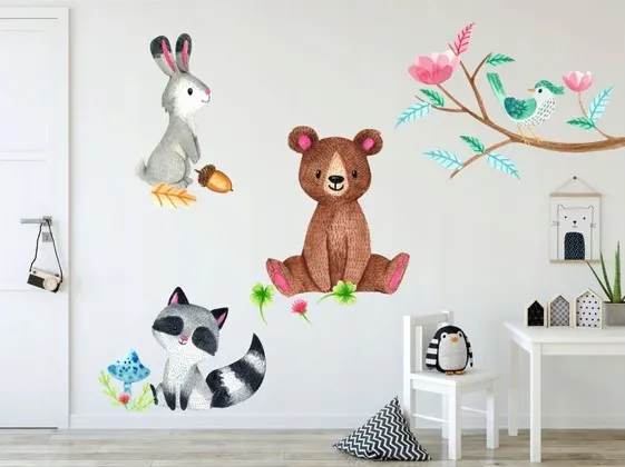 Farebnánálepkanastenusmotívomlesnýchzvieratiek60x120cm 60 x 120 cm 46088_98656