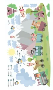 Farebnádetskánálepkanastenuzvieratkáindiáni150x300cm 150 x 300 cm 46056_98621