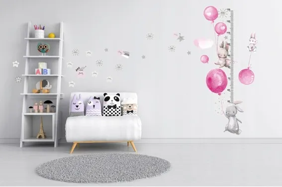 Nálepkapravítkododetskejizbysmotívomroztomilýchzajačikov40x120cm 46138