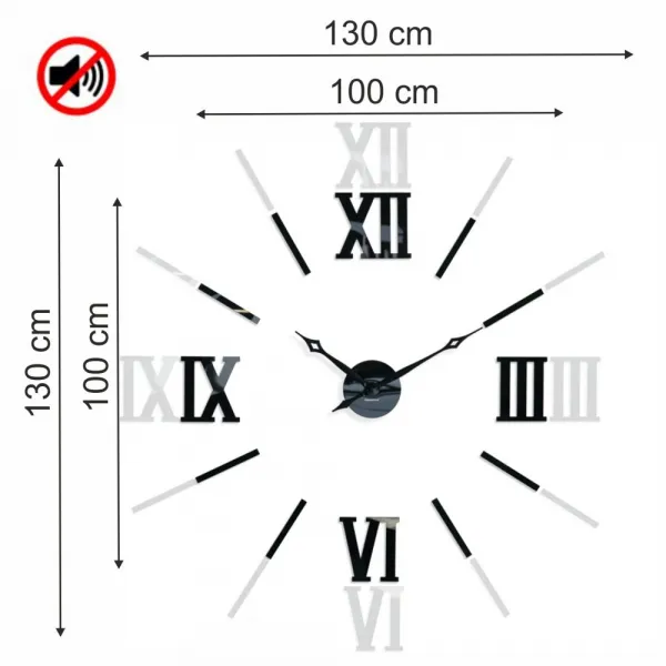 Elegantnénalepovaciehodinyčierne130cm46780