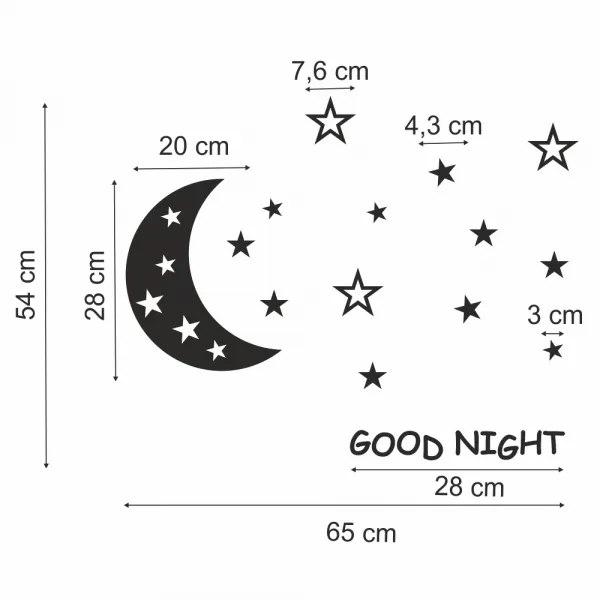 NalepovaciedetskédekorácienastenuGoodnight40508