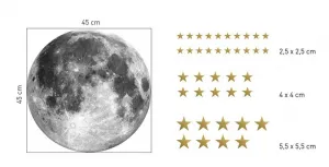 Originálnanálepkanastenumesiacazlatéhviezdy45cm45387