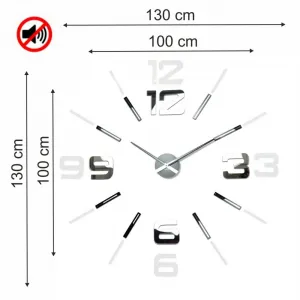 Veľkézrkadlovénalepovaciehodiny130cm46847