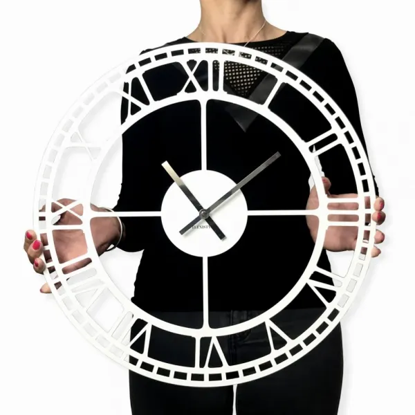 Kovovébielenástennéhodinyvintage50cm46776