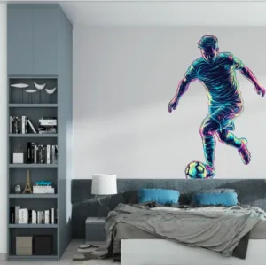 Modernánástennánálepkadodetskejatínedžerskejizby–neonovýfutbalistaŠírka:75cm|Dĺžka:115cm