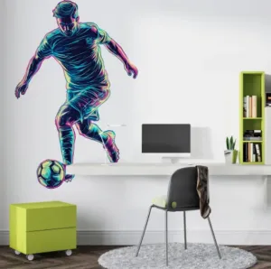 Modernánástennánálepkadodetskejatínedžerskejizby–neonovýfutbalistaŠírka:75cm|Dĺžka:115cm