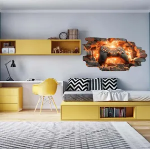 3DnálepkanastenuGamepad,hernádekoráciapreizbutínedžeraŠírka:50cm|Dĺžka:100cm
