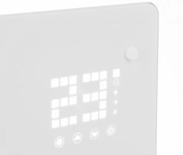 SklenenýelektrickýohrievačKaminerZELVA2500WsWiFiovládaním-biely