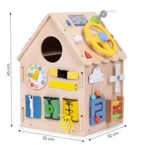 ECOTOYS Dřevěný interaktivní domeček XXL hnědý