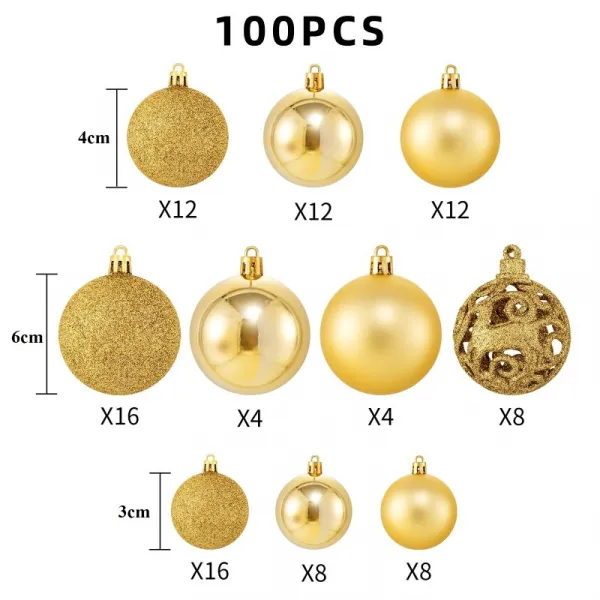 Bielevianočnéozdobynastromček100ks